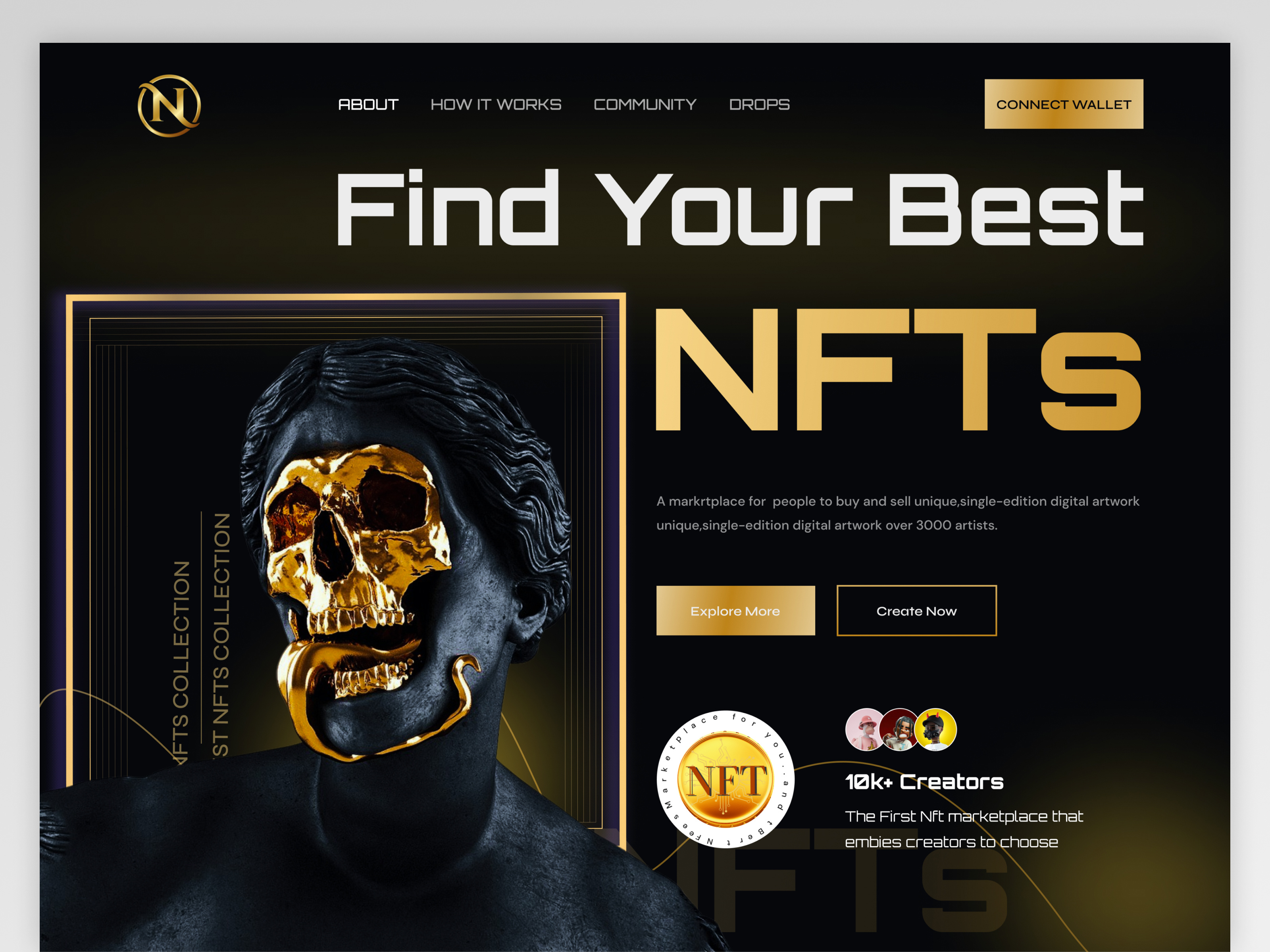 Website design: NFT Landing Page