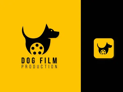 Dog Film Production clever logo cleverlogo dog logo film fiverr fiverr design fiverr.com fiverrgigs flat design lion logotype logoworld minimal minimalist minimalist logo modern logo production production design