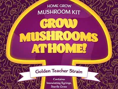 Mushroom Grow Kit Packaging adobe illustrator canada graphic design magic mushrooms mushrooms package design pattern making patterns vectors