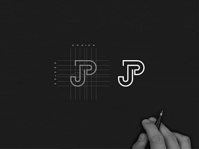 PJ app brand brand mark branding design icon lettering logo luxury minimal