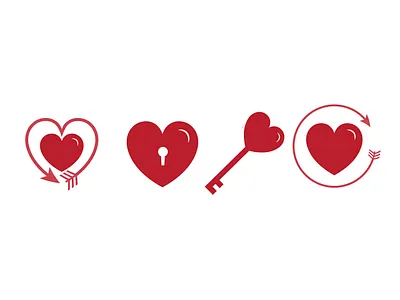 Valentine Hearts Icon design flat icon illustration illustrator minimal vector