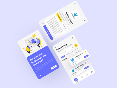 Job Finder Mobile App figma figma design illustration illustration art job search jobfinder jobs mobile app mobile app design mobile apps mobile design mobile ui poppins ui ui ux ui design uidesign uiux