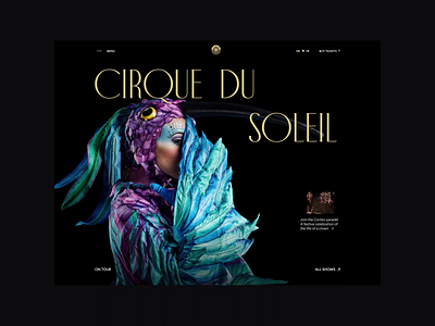 Cirque du Soleil redesign. Main page animation branding design minimal photoshop typography ui ux web website