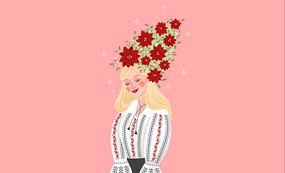 Christmas flower adobe illustrator character design christmas girl illustration illustration traditional vector vectorart woman illustration