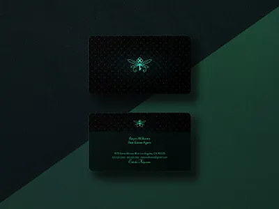 REAL ESTATE LUXURY BUSINESS CARDS DESIGN brand identity business card design graphic design green card luxury card minimal real estate