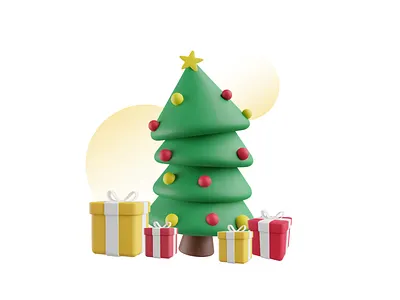 Merry Christmas 3d christmas christmas tree festival freebie gift icon illustraion isometric