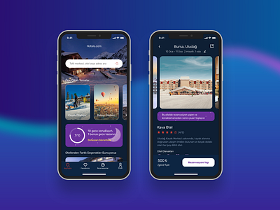 Hotels.com Mobile App Redesign concept dark mode design detail page figma gamification homepage hotel app hotel booking iphone12 mobile product card redesign reservation slider ux