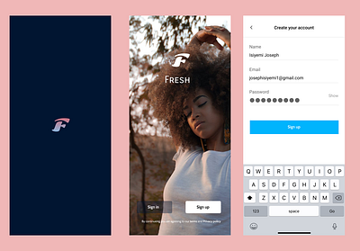 Fresh app beauty design lifestyle signup ui ux
