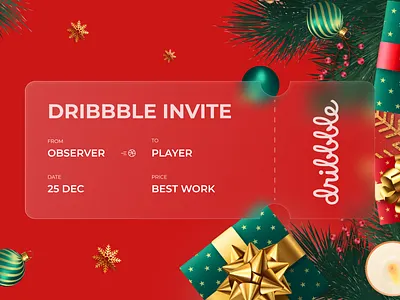 Invite Dribbble best shot christmas design dribbble dribbble invite illustration invite