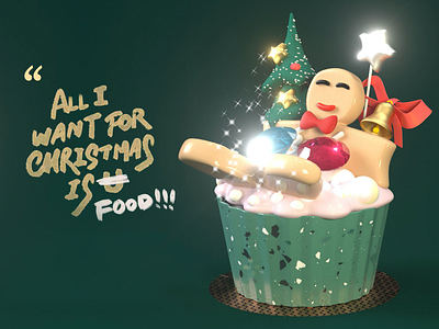 merry christmas 3d c4d cupcake merry christmas