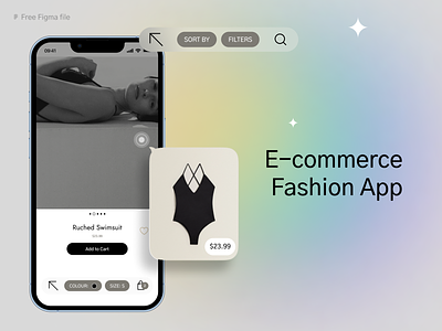 E-commerce Fashion App + freebie app card e-commerce ecommerce fashion free freebies minimal product shopping simple