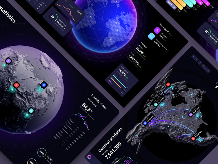 Data visualization on the map by Alien pixels for Setproduct on Dribbble
