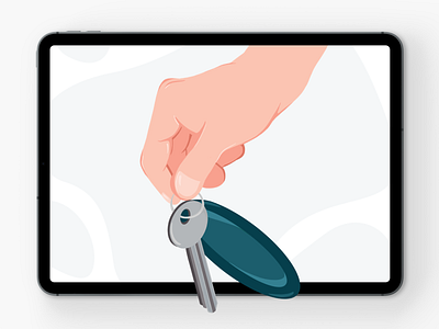 Holding My keys blue design drawn hand illustraion illustrator ipad keys procreate ui