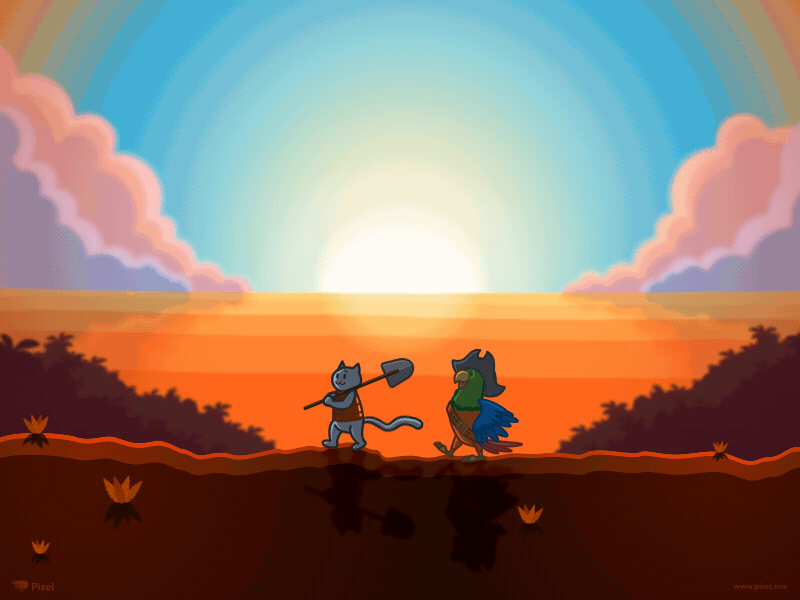 Pix and Parrish animation cat character movie nature parrot sea