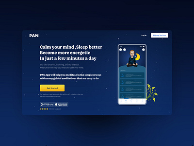 Web Design Pan banner banner design design meditation sleep ui ui design ux web design website website design