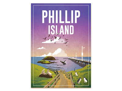 Phillip Island Illustration adventure australia design dock graphic design illustration illustrator island penguin phillip poster sea sea lion tourism travel guide vector vector art vector illustration vectorart whale