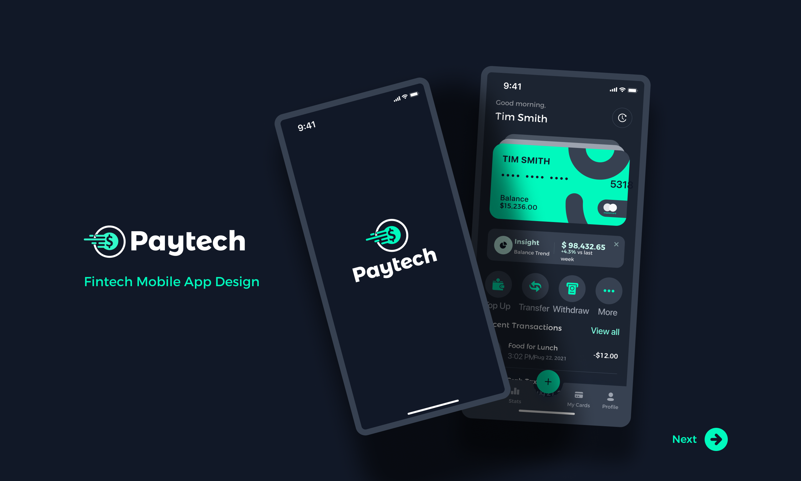 Paytech "Finance" app user interface design app design dark mood digital money app finance app fintech app graphic design ios app mrirafat play store prototype rafatul7 rafatulux ui user experience user interface user journey map ux uxui design wcag accessibility wireframe