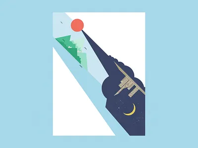 Day and night affinitydesigner illustration