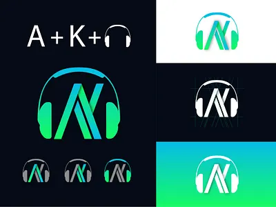 "A" + "K" Letter Logo with Headphone | Lettermark logo art brand branding design designer graphicdesign graphicdesigner illustration logo logo creator logo design logo design free logo design ideas logo design png logo folio logo trend logodesigner logos plumber logo design