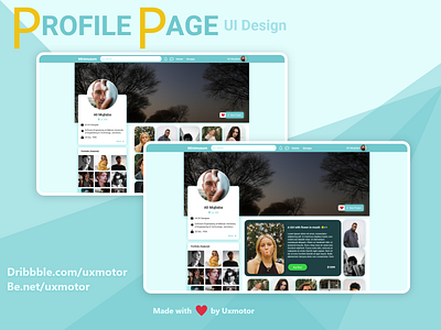 Profile Page UI Design | Uxmotor | Uxxerr Studio app dailyui design flat mockups profile design profile page typography ui ux