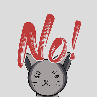 "No!" Cat cat illustration