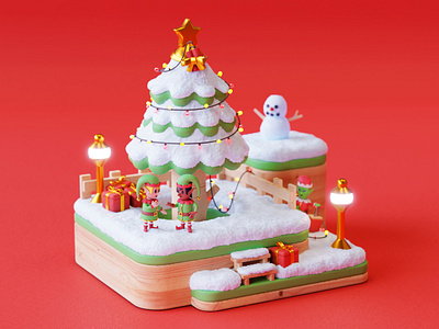 Merry Christmas! 3d 3d art art blender character art cute design digital illustration miniature