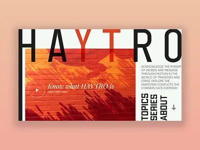Haytro Documentay and News Page branding typography ui ux website