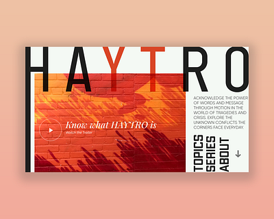 Haytro Documentay and News Page branding typography ui ux website