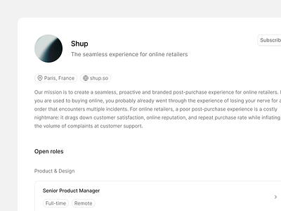 Disy — Career page board career page careers design system disy hiring job board jobs minimalist open roles positions product design saas simple ui ux