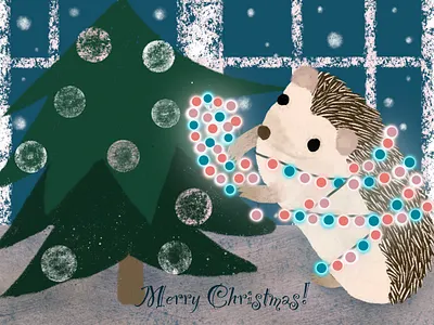 Merry Christmas everyone! character design graphic design hedgehog illustration illustration design merry christmas