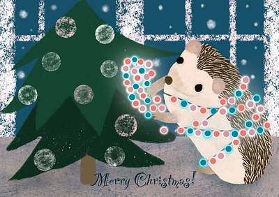 Merry Christmas everyone! character design graphic design hedgehog illustration illustration design merry christmas