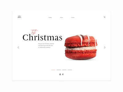 Bakery shop website bakery christmas clean design macaron macarons merry christmas minimal minimalistic red ui web webdesign website white