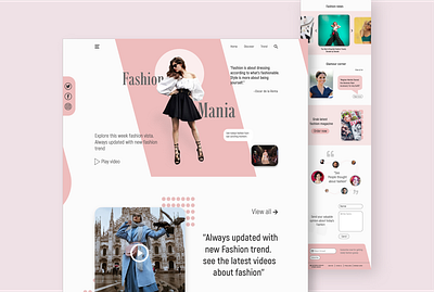 Fashion Mania - landing page adobexd landing page design ui design ux website design