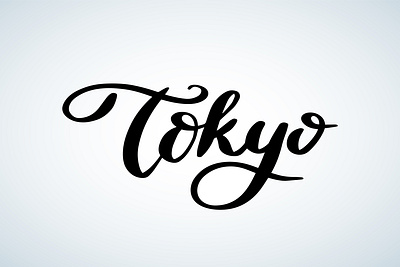 tokyo brush lettering illustration lettering logotype vector