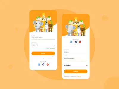 Daily UI #001 - Sign in & Sign up app design challenge daily daily ui 100 dailyui dailyui 001 dailyuichallenge design figma figmadesign mobile app sign in sign up signin signup ui