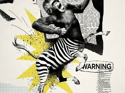 Chimpanzebra animals author chimpanzee collage fable illustration illustration art illustration design kids book zebra