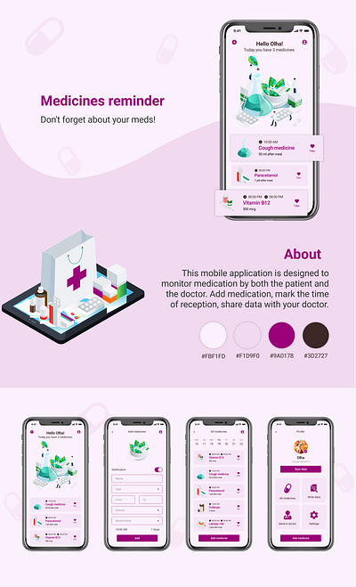 Medicines reminder design figma ui uiux