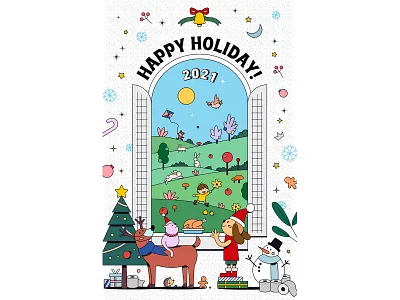 Happy Holiday 2021 2020 2021 christmas covid19 design graphics happy holiday happy holidays happy holidays 2021 happy new year happy new year 2021 holiday card holiday season illustration illustrator merry xmas merrychristmas pandemic santaclaus vector