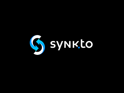 Synk.to arrow brand branding design font identity letter logo logotype monogram s synchronization synk to