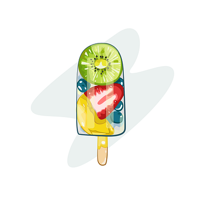 Food illustration . Ice cream adobe illustrator art design eat food illustration fresh design fruit fruits icecream illustration illustrator kawaii kawaii art strawberry vector illustration vectorart векторная графика векторная иллюстрация иллюстрация