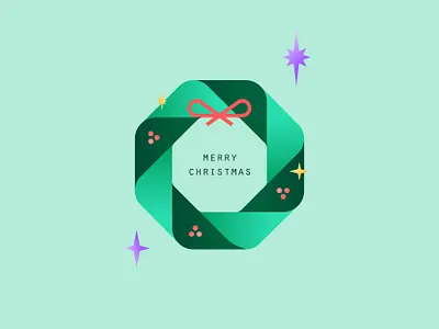 Wreath 2020 trend bow christmas christmas card christmas party december digital illustration green holiday holiday card holly merry merry christmas minimalist ribbon star stars winter wreath wreaths