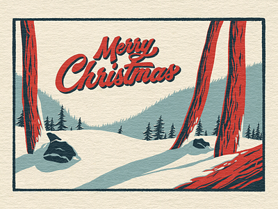 Holiday Cards 1/3 — Merry Christmas card design cards christmas design graphic design hand lettering illustration nature peaceful trees typography vintage winter wonderland