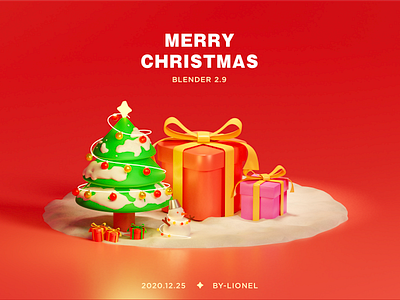 Merry Christmas 3d blender design isometric