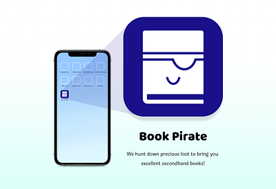 Book Pirate Secondhand Books - App Icon Concept app app icon app icon logo app icons book book pirate dailyui dailyui005 dailyuichallenge ecommerce eye patch icons pirate pirate puns secondhand secondhand books secondhandbooks thrift bookstore