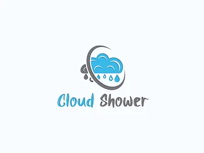 Cloud Shower Logo blue branding cloud computing communication connect data design endless eternal eternity forever graphic hosting infinite infinity internet link logo media modern