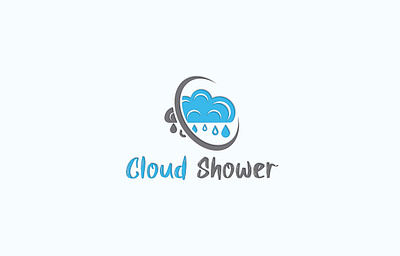 Cloud Shower Logo blue branding cloud computing communication connect data design endless eternal eternity forever graphic hosting infinite infinity internet link logo media modern