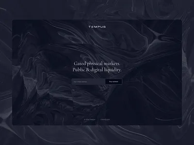 Tempus – Sign up blockchain coming soon design email layout luxury nft serif sign up tempus type typography ui website