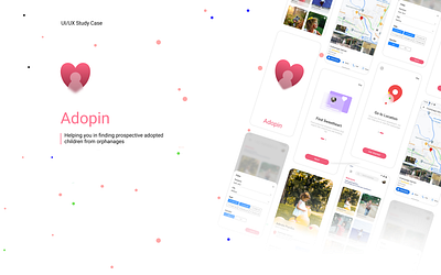Adopin Apps - UI/UX Case Study glassmorphism love orphanage pink study study case ui ux