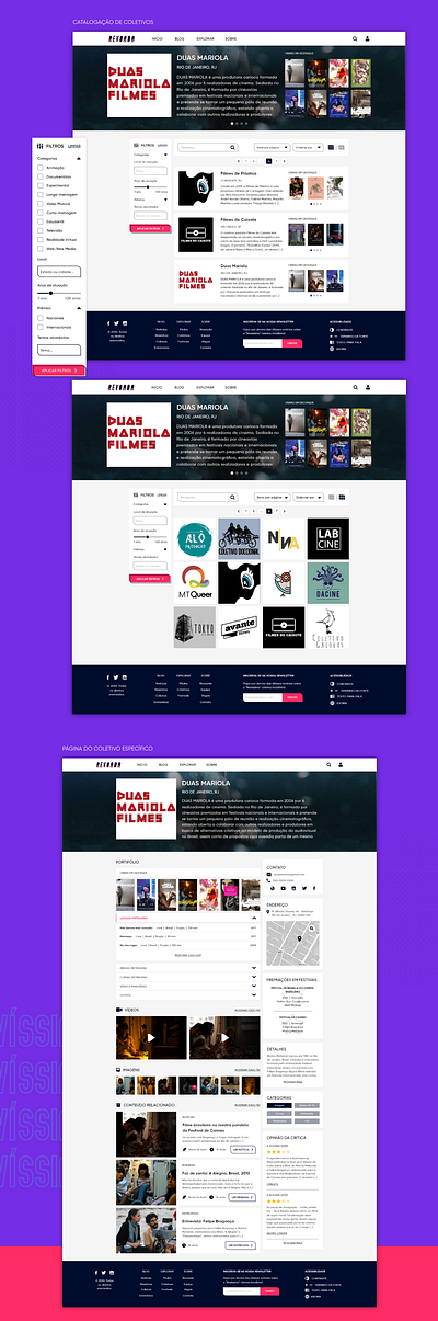 PLATAFORMA REVOADA brazil cinema design ui ux web