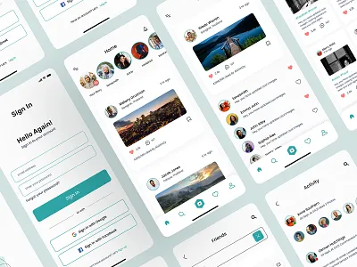 Hastigo - Social media Mobile App 2022 android app design clean clean ui creative ios ios app design minimal mobile app mobile app design mobile social app modern ui network social social feed social media social network socialmedia style guide
